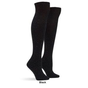 🌸 HUE | Black with Specks Soft Knee High Socks